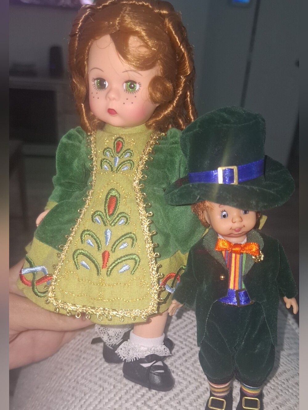 Madame Alexander Sweet Irish Wendy Doll And Leprechaun Set